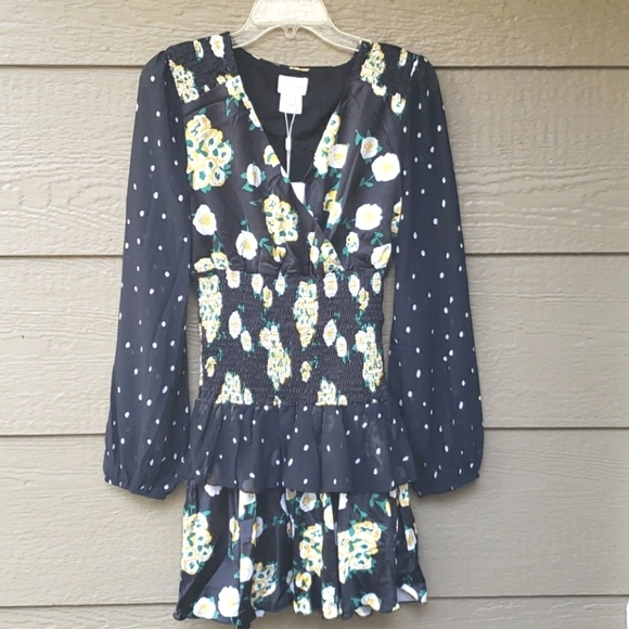 Foxiedox Anemone Smocked Mixed Print Mini Dress - Picture 6 of 15